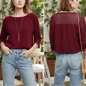 Saturday Sunday | Anthropologie "Olanda" Cut Out Tassel Top